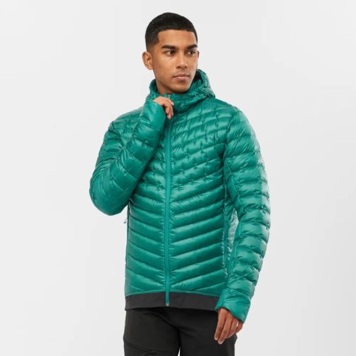 Green Salomon Outline Down Men's Insulated Jackets | PH 86057I